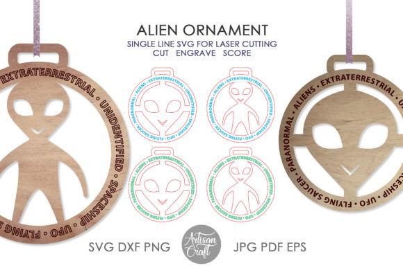 Alien Ornament for Laser Cutting: Unique Ornaments