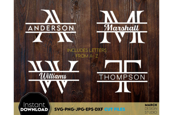 Alphabet Split Monogram Bundle for Crafts & Branding
