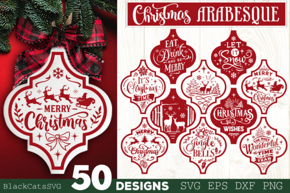 Christmas Arabesque Tile SVG Bundle SVG