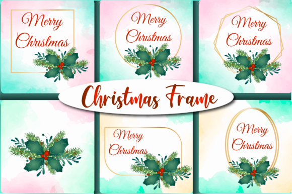 Christmas Flower Frame Collection and Graphic Templates