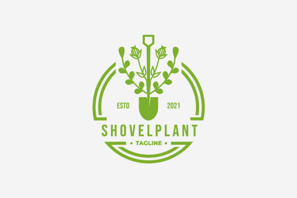 Evergreen Shovel Plant Gardening Logo Review for Logos