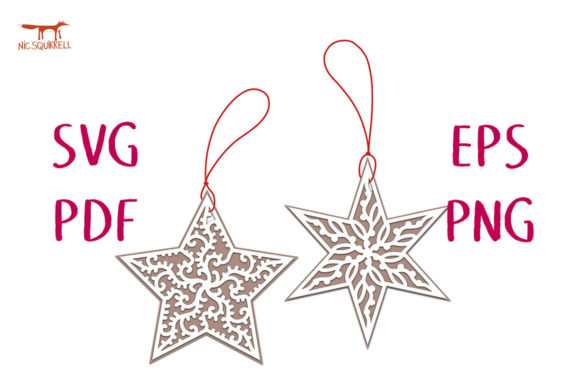 Filigree Star Gift Tags or Ornaments SVG for Christmas