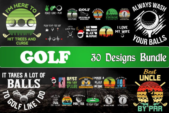 Golf Bundle SVG 30 Designs for Crafts & Brands