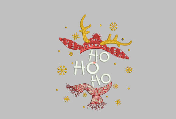 Ho Ho Ho with Reindeer and Santa for Christmas Branding