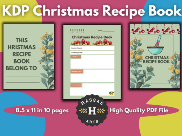 KDP Christmas Recipe Book, Planner Pages