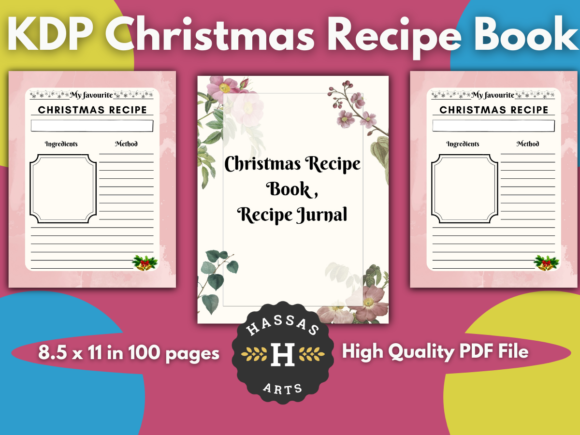 KDP Planner Christmas Recipe Book 100 P