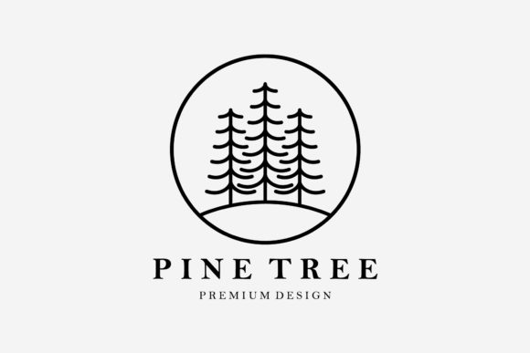 Pine Forest Line Logo: Elegant Logos for Brands
