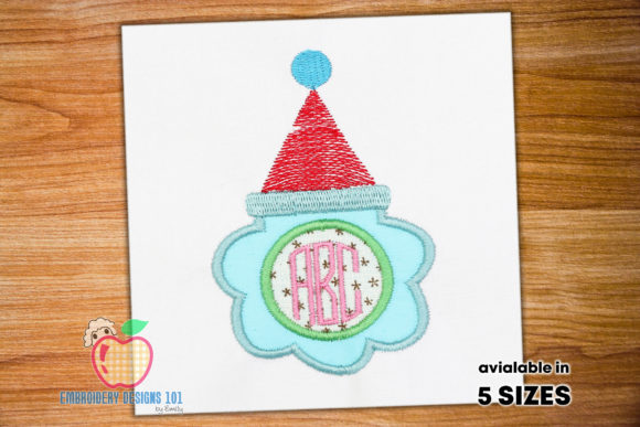 Santa Hat with Monogram Applique for Christmas Sales
