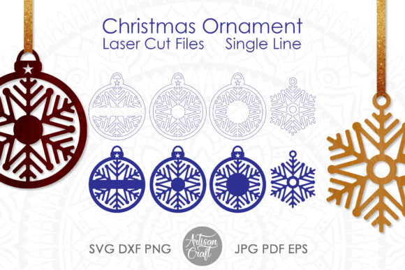 Snowflake Ornament, Single Line Design for Winter Amp