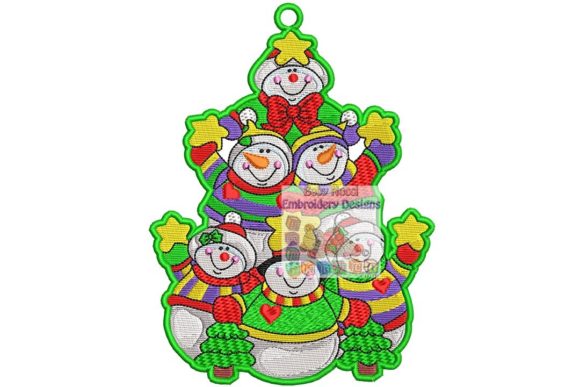 Snowmen Christmas Tree Ornament for Festive Blog Graphics
