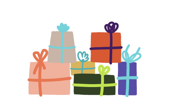 Stack of Presents for Christmas Branding