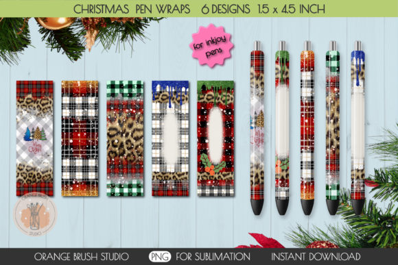 Xmas Epoxy Pens Bundle PNG Sublimation